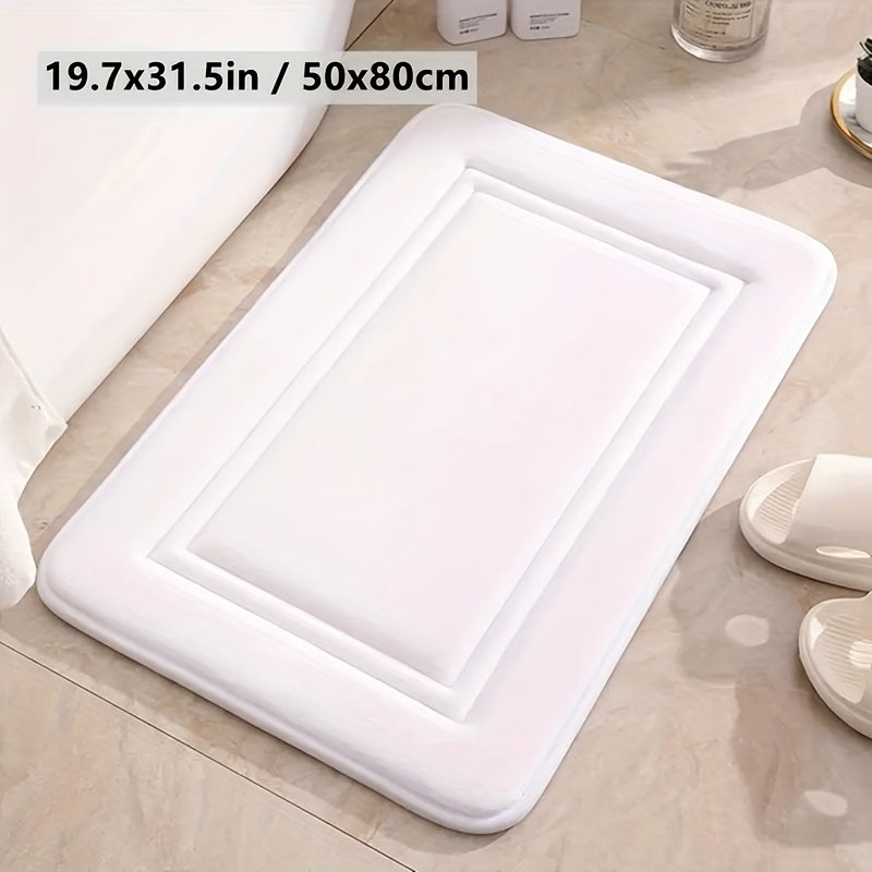 1pc Vintage Coral Fleece Bath Mat, Absorbent Non-Slip Kitchen Rug, Long Strip Floor Mat, Comfortable Standing Pad for Living Room, Bedroom, Bathroom, Sink, Laundry, Office - 650gsm Fabric, Machine Washable, Bathroom Rug