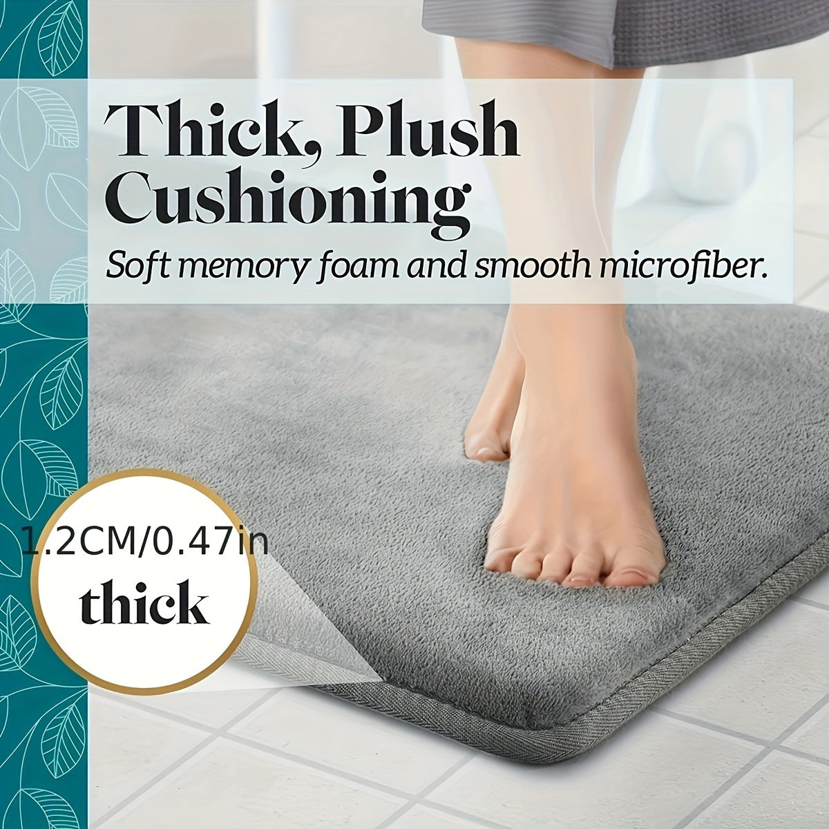 1pc Non-Slip Bath Mat - Extra Long Floor Mat (27.5x59"), Quick-Dry Bathroom, Kitchen, Office, Laundry Mat - Machine Washable Polyester Mat for Home, Spa, or Gift - Ideal for Women, Moms, Housewarming, Christmas, Birthday Presents - Easy Clean Bathroom,