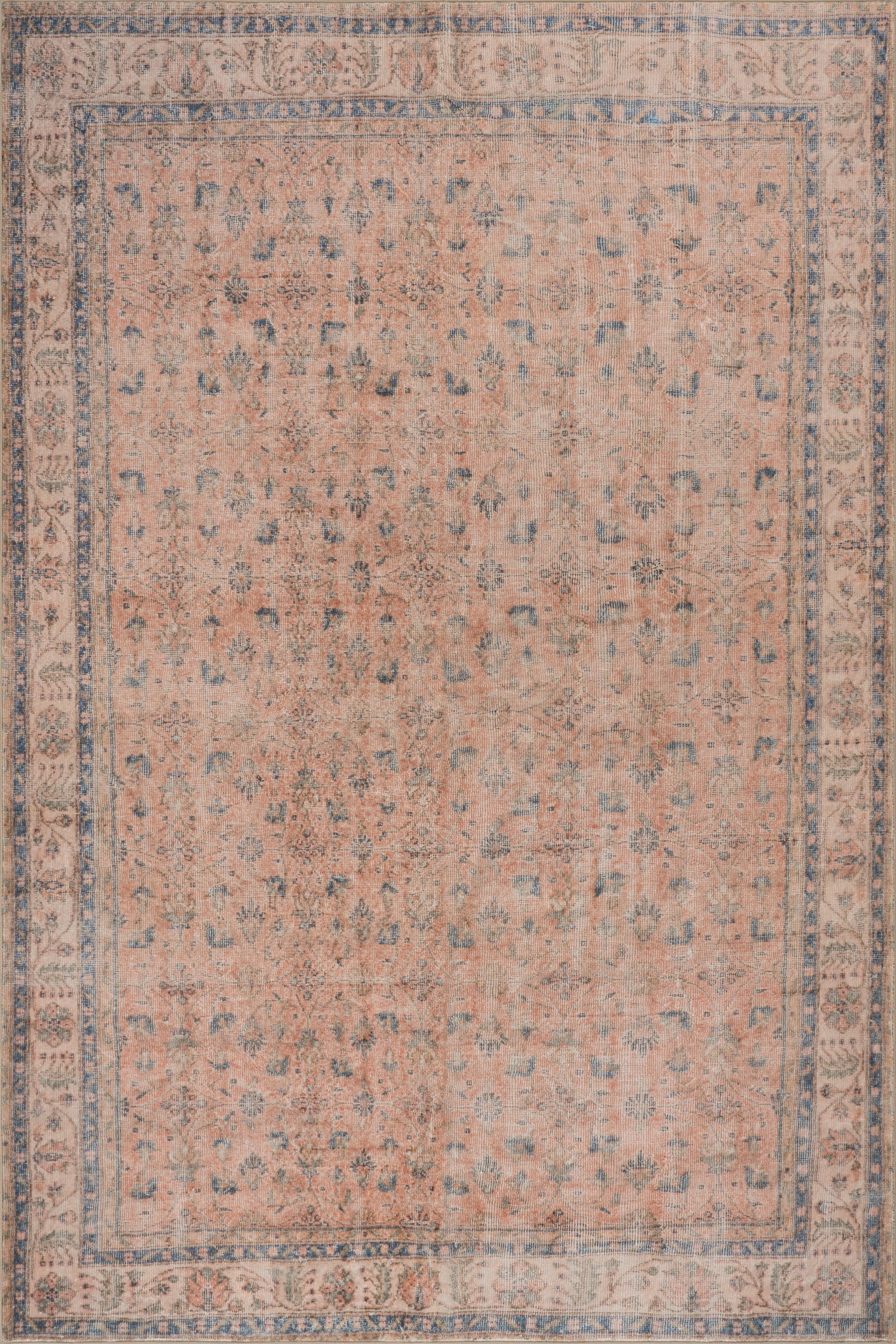 Anari Traditional Bordered Washable Rug | Peach