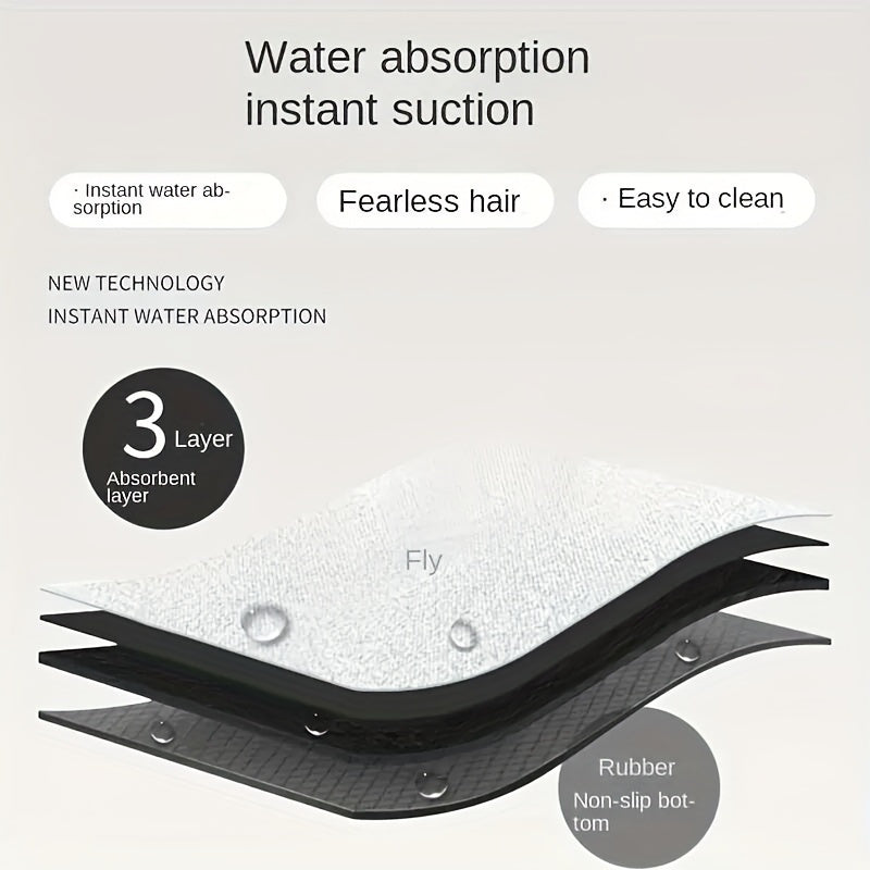 Deluxe Thick Non-Slip Diatom Mud Mat - Soft, Absorbent, Quick-Drying, Elegant Gray And Golden Stripe Design. Perfect for Kitchen, Bathroom, Entrance - Durable Rubber Backing, Hand Wash Only