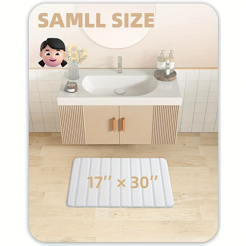 1pc Non Slip Bath Mat, Super Absorbent Floor Mat, Rubber Backing Bathroom Rug, Machine Washable Shower Mat for Bathroom, Laundry, Shower, Tub, Floor, Bathroom Accessories And Home Decor