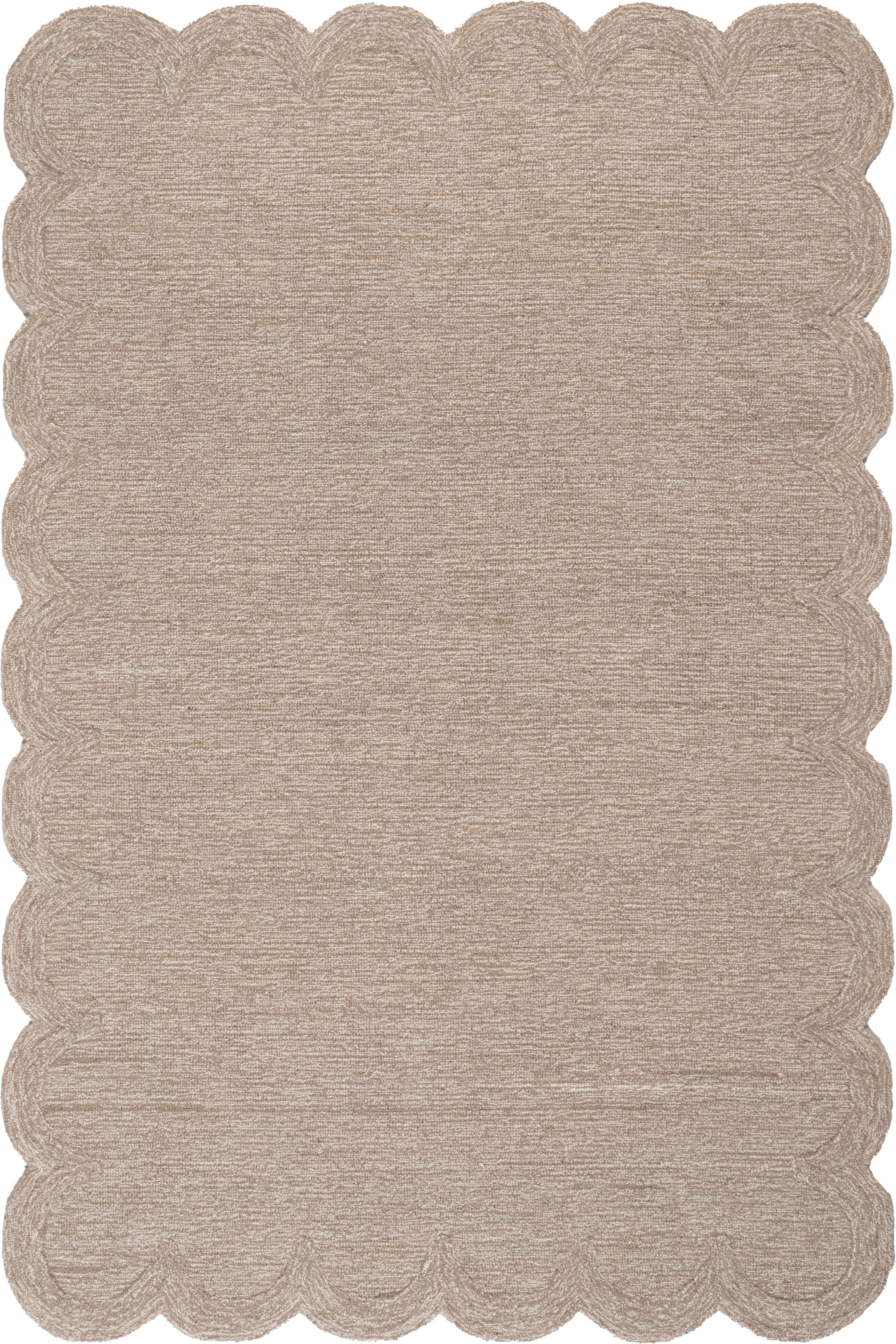 Broaun Solid Bordered Rug | Oatmeal