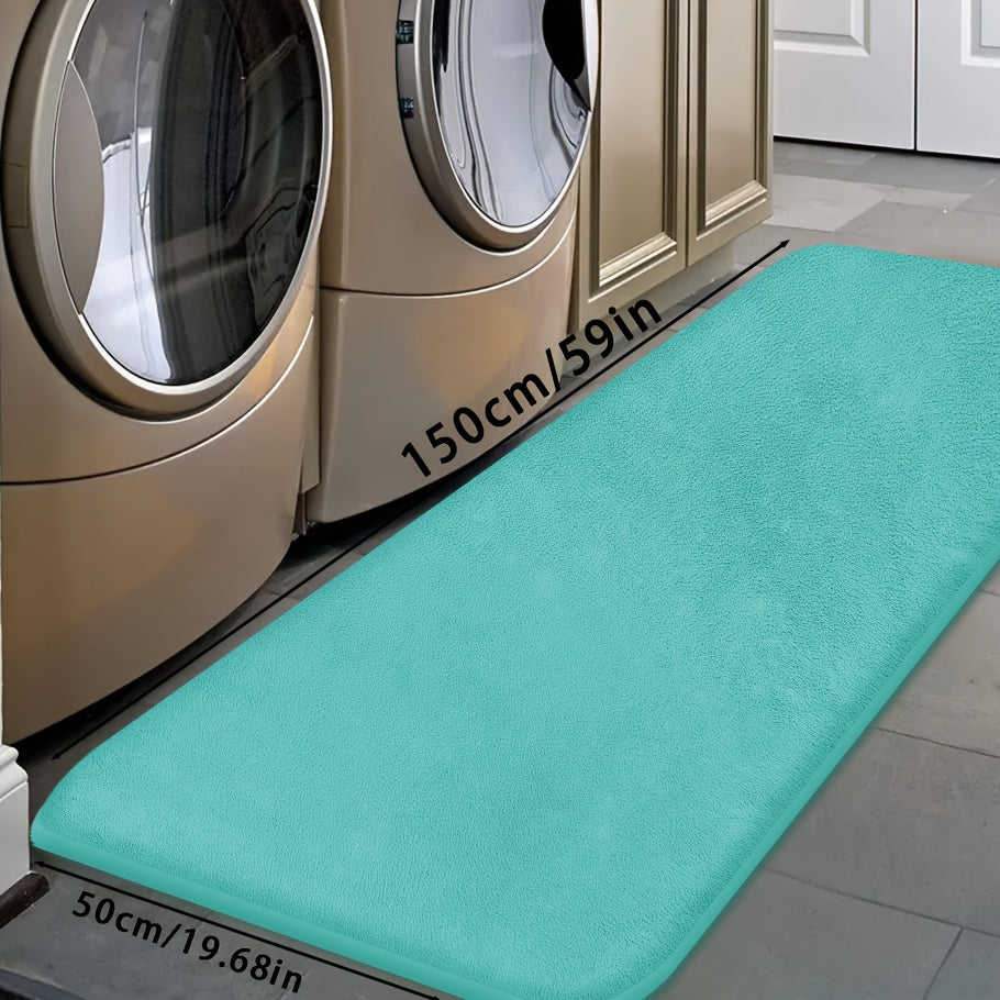 [Soft Bath Mat] Quick-Absorbent Soft Coral Fleece Bath Mat | Non-Slip, Machine Washable, 1.3cm Thick, 520g/㎡, Rectangular Design, for Bathroom, Bedroom, Kitchen, and Laundry Room