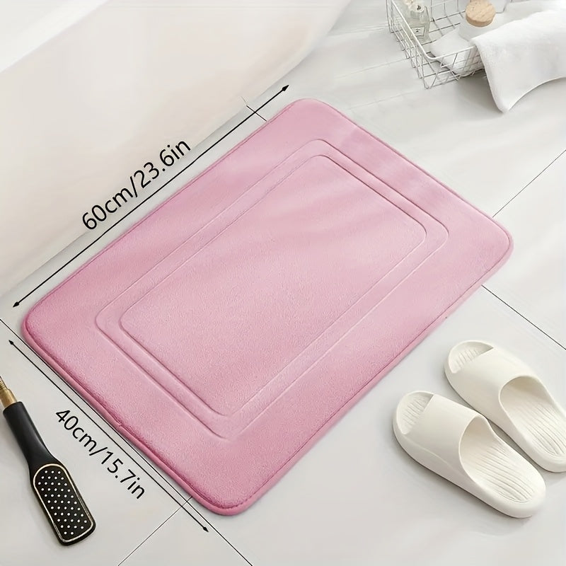 1pc Vintage Coral Fleece Bath Mat, Absorbent Non-Slip Kitchen Rug, Long Strip Floor Mat, Comfortable Standing Pad for Living Room, Bedroom, Bathroom, Sink, Laundry, Office - 650gsm Fabric, Machine Washable, Bathroom Rug