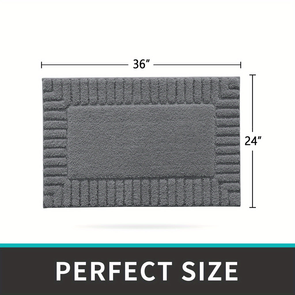 DAJIANG Bath Mat Bathroom Rugs Shower Bathmat Absorbent Washable Carpet Mats for Floor Non Slip 16"x24" Dark Grey