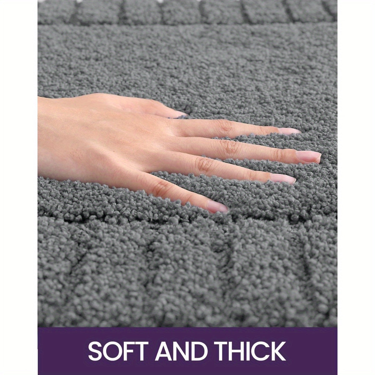 DAJIANG Bath Mat Bathroom Rugs Shower Bathmat Absorbent Washable Carpet Mats for Floor Non Slip 16"x24" Dark Grey