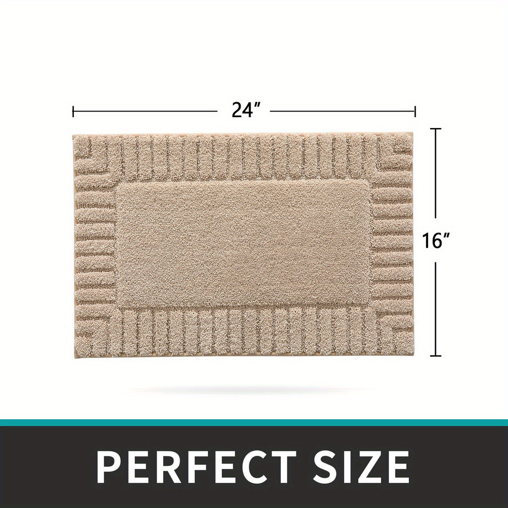 DAJIANG Bath Mat Bathroom Rugs Shower Bathmat Absorbent Washable Carpet Mats for Floor Non Slip 16"x24" Dark Grey
