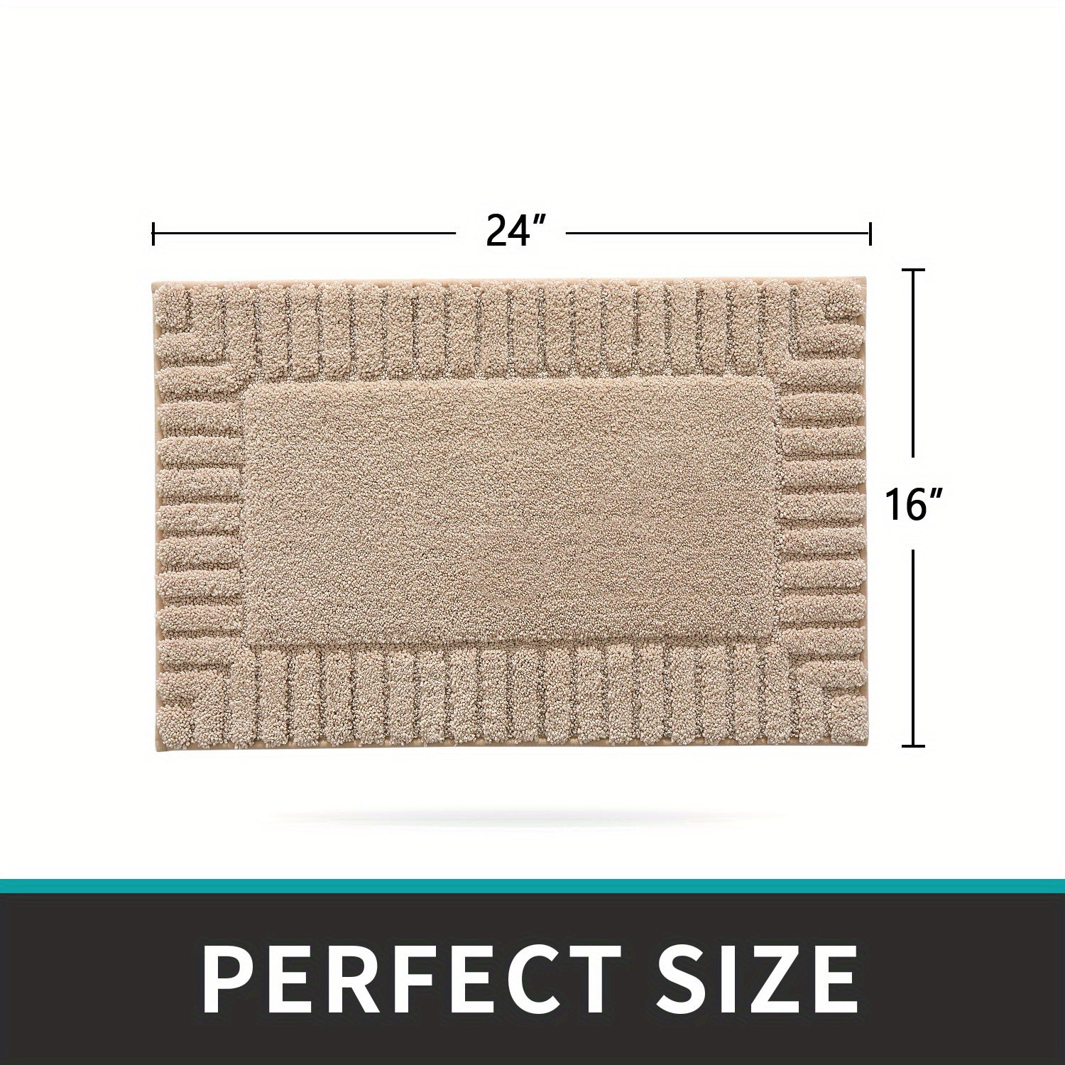 DAJIANG Bath Mat Bathroom Rugs Shower Bathmat Absorbent Washable Carpet Mats for Floor Non Slip 16"x24" Dark Grey