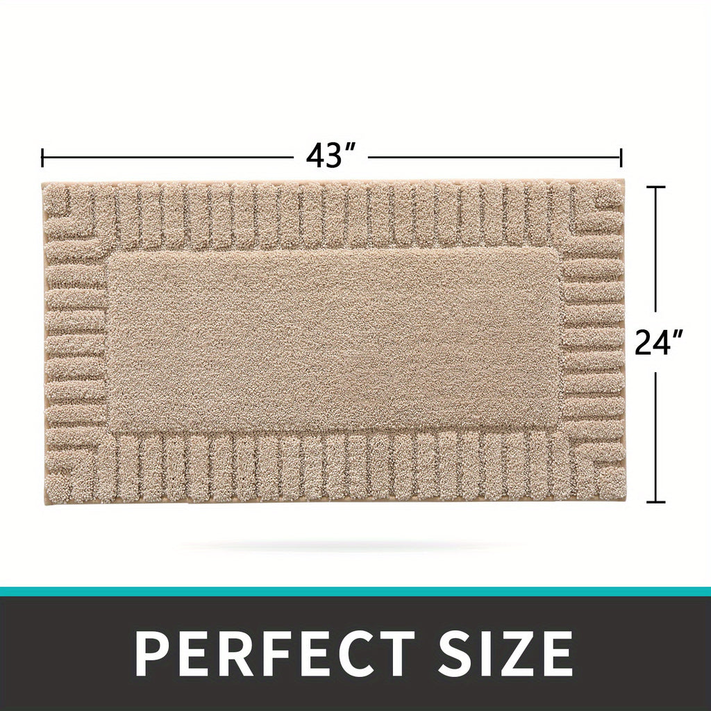 DAJIANG Bath Mat Bathroom Rugs Shower Bathmat Absorbent Washable Carpet Mats for Floor Non Slip 16"x24" Dark Grey