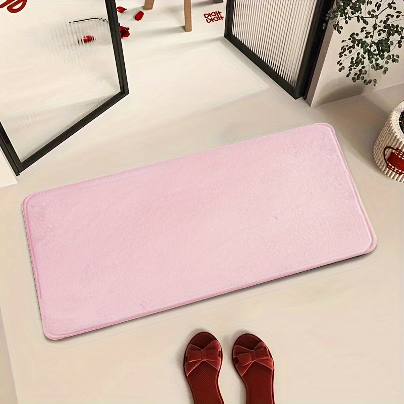 1pc Classic Minimalist Solid Color Soft Rebound Memory Foam Absorbent Non-Slip Bath Mat, Machine Washable Toilet Rug, Rugs for Bathroom, Bath Mats for Bathroom Floor Washable, Non Slip Bathtub Mat, Bathroom Mat Long, Large Bath Mat, Bathroom Rug, Shower