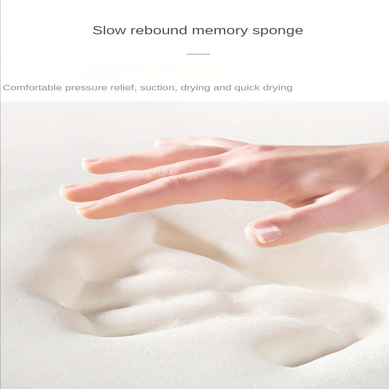 Thickened Absorbent Bathroom Mat Non-Slip Bath Foot Scrubber with Back Wipe Quick-Dry Pad