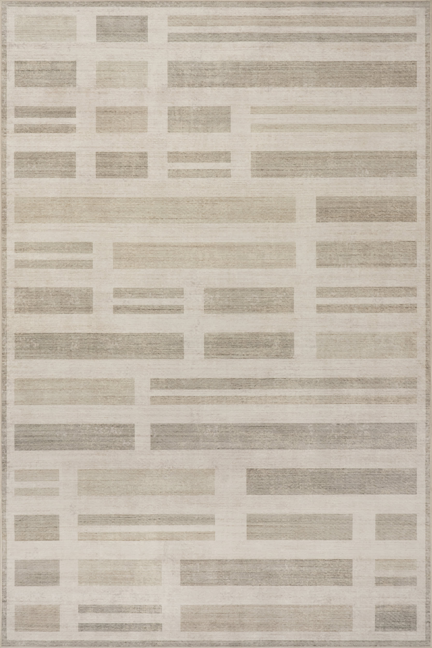 Carisse Striped Washable Rug | Beige