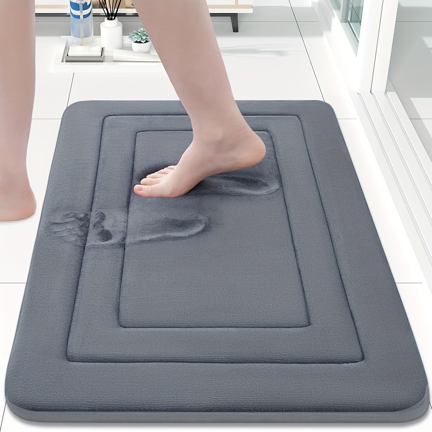 1pc Non-Slip Bath Mat - Extra Long Floor Mat (27.5x59"), Quick-Dry Bathroom, Kitchen, Office, Laundry Mat - Machine Washable Polyester Mat for Home, Spa, or Gift - Ideal for Women, Moms, Housewarming, Christmas, Birthday Presents - Easy Clean Bathroom,
