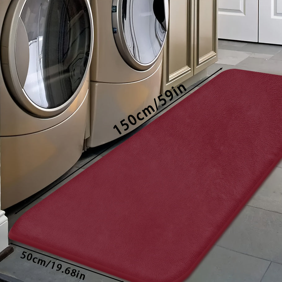 [Soft Bath Mat] Quick-Absorbent Soft Coral Fleece Bath Mat | Non-Slip, Machine Washable, 1.3cm Thick, 520g/㎡, Rectangular Design, for Bathroom, Bedroom, Kitchen, and Laundry Room