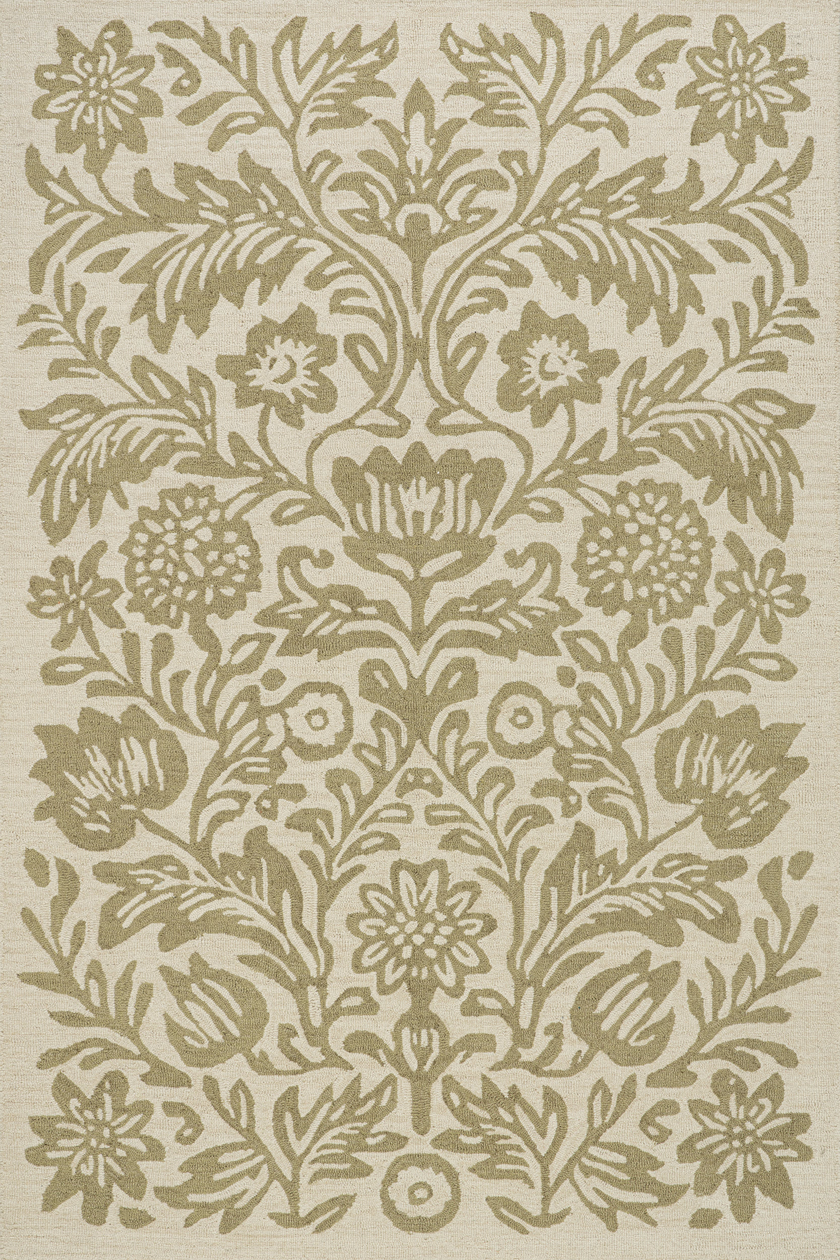 Ayloh Transitional Floral and Paisley Rug | Olive