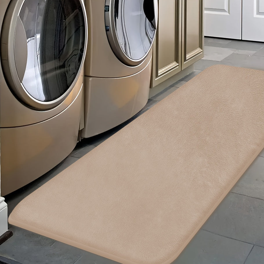 [Soft Bath Mat] Quick-Absorbent Soft Coral Fleece Bath Mat | Non-Slip, Machine Washable, 1.3cm Thick, 520g/㎡, Rectangular Design, for Bathroom, Bedroom, Kitchen, and Laundry Room