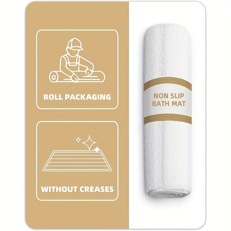 1pc Non Slip Bath Mat, Super Absorbent Floor Mat, Rubber Backing Bathroom Rug, Machine Washable Shower Mat for Bathroom, Laundry, Shower, Tub, Floor, Bathroom Accessories And Home Decor