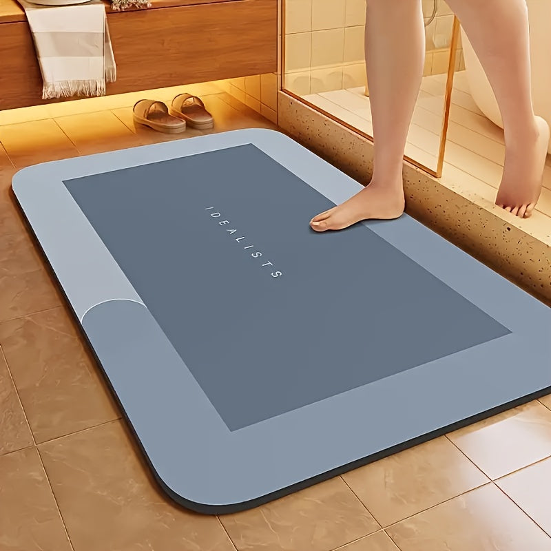 Large Size Diatomite Bath Mat - Absorbent Quick-Dry Non-Slip Bathroom Mat, Durable & Soft Floor Mat, Perfect for, Bedroom, RV, Bathtub And Shower, Kitchen, Home Decor Foot Mat, Bathroom Floor Mat, Rubberbacked Mat, Machine Washable, Extra Large Bath Mat,