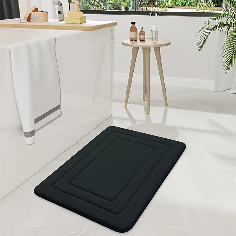 1pc Vintage Coral Fleece Bath Mat, Absorbent Non-Slip Kitchen Rug, Long Strip Floor Mat, Comfortable Standing Pad for Living Room, Bedroom, Bathroom, Sink, Laundry, Office - 650gsm Fabric, Machine Washable, Bathroom Rug