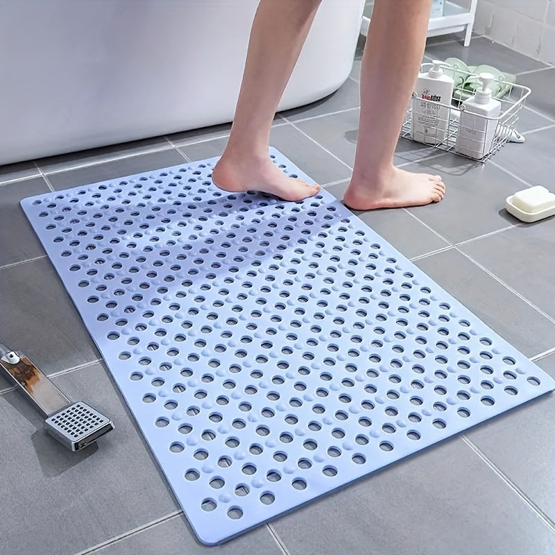 39" X 16" Extra Long Non-slip Bath Mat PVC Bathtub Mat Soft Shower Floor Mat with Drain Holes