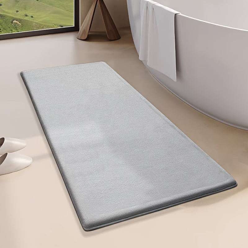 Non-Slip Bath Mat - Quick-Dry Bathroom Floor Mat with Non-Slip Backing, Machine Washable, Soft Cushioned Surface for Shower, Bathtub, Kitchen - Black Bathroom Decor - Durable Polyester Mat for Wet Areas, Bathroom Mat, Shower Safety, Simple Design, Plush