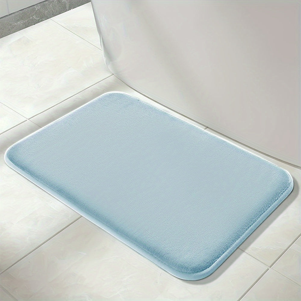 1pc Classic Minimalist Solid Color Soft Rebound Memory Foam Absorbent Non-Slip Bath Mat, Machine Washable Toilet Rug, Rugs for Bathroom, Bath Mats for Bathroom Floor Washable, Non Slip Bathtub Mat, Bathroom Mat Long, Large Bath Mat, Bathroom Rug, Shower