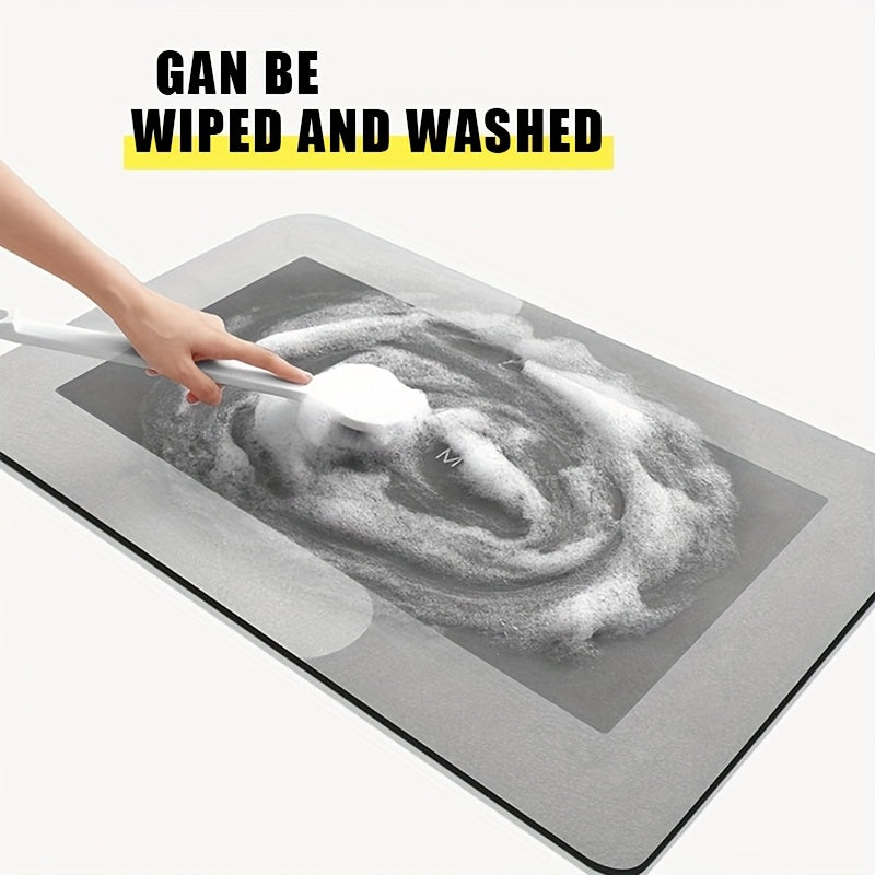 Large Size Diatomite Bath Mat - Absorbent Quick-Dry Non-Slip Bathroom Mat, Durable & Soft Floor Mat, Perfect for, Bedroom, RV, Bathtub And Shower, Kitchen, Home Decor Foot Mat, Bathroom Floor Mat, Rubberbacked Mat, Machine Washable, Extra Large Bath Mat,