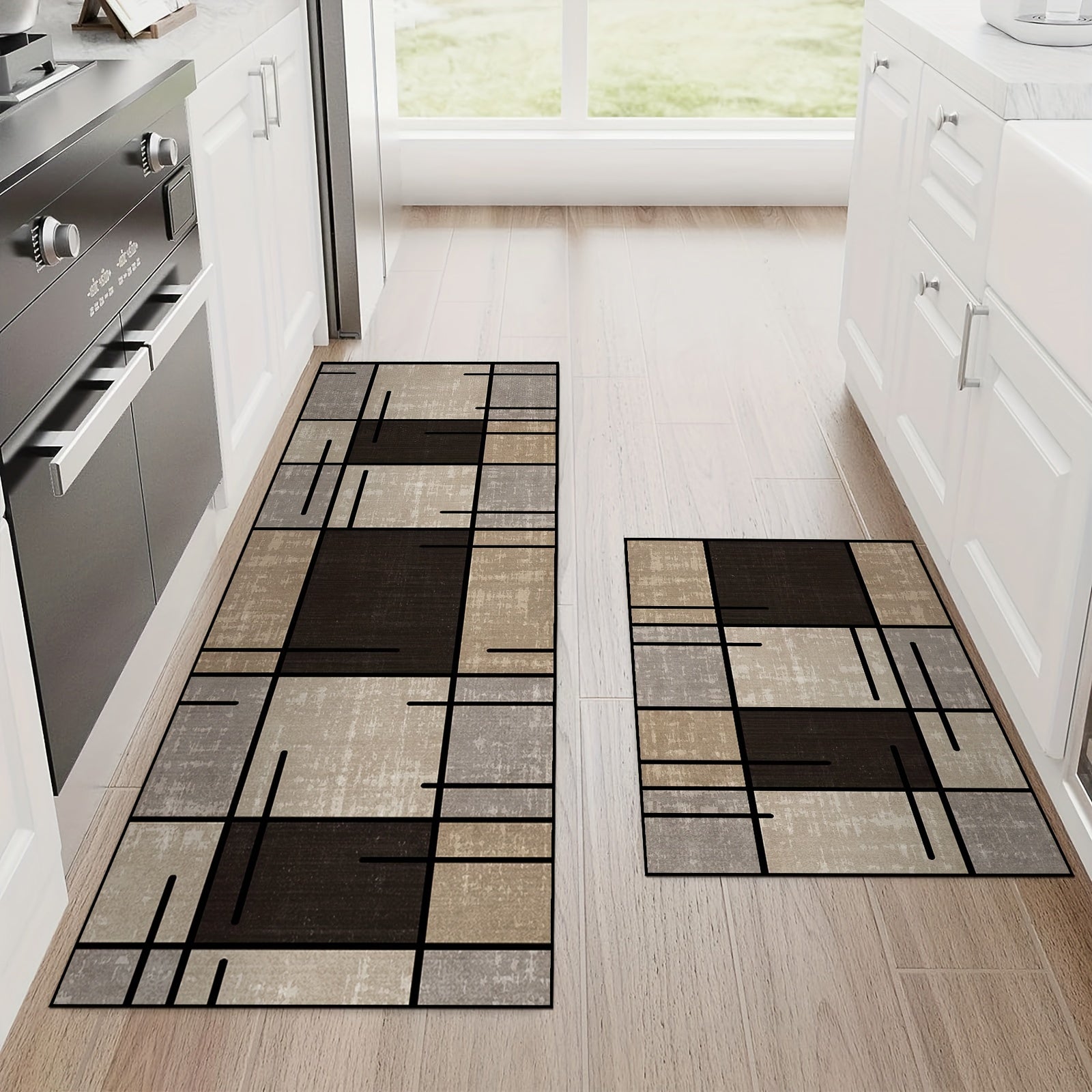 1pc Golden Diamond Fleece Non-Slip Water Absorbent Mat, Made of 100% Polyester, Machine Washable, for Living Room, Bedroom, Kitchen, Bathroom, Patio, Home Decor, Outdoor Decor