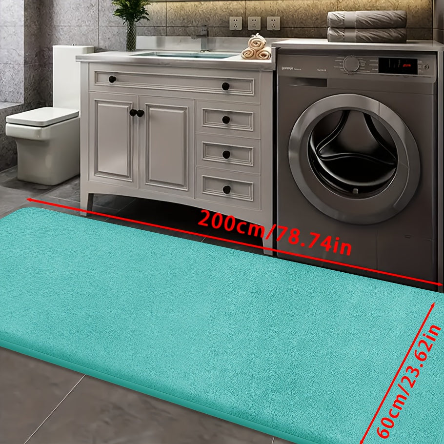 [Soft Bath Mat] Quick-Absorbent Soft Coral Fleece Bath Mat | Non-Slip, Machine Washable, 1.3cm Thick, 520g/㎡, Rectangular Design, for Bathroom, Bedroom, Kitchen, and Laundry Room