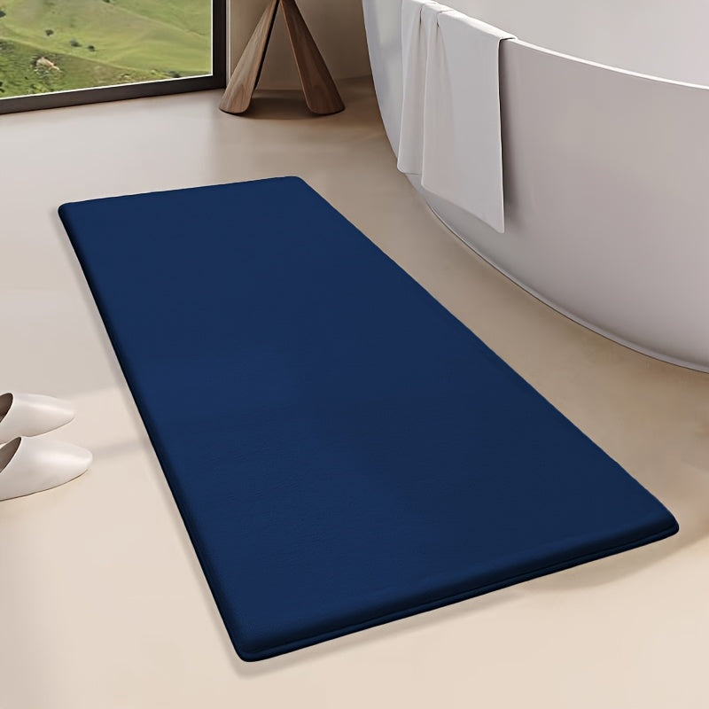 Non-Slip Bath Mat - Quick-Dry Bathroom Floor Mat with Non-Slip Backing, Machine Washable, Soft Cushioned Surface for Shower, Bathtub, Kitchen - Black Bathroom Decor - Durable Polyester Mat for Wet Areas, Bathroom Mat, Shower Safety, Simple Design, Plush