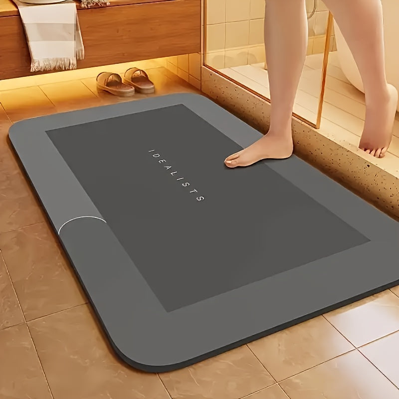 Large Size Diatomite Bath Mat - Absorbent Quick-Dry Non-Slip Bathroom Mat, Durable & Soft Floor Mat, Perfect for, Bedroom, RV, Bathtub And Shower, Kitchen, Home Decor Foot Mat, Bathroom Floor Mat, Rubberbacked Mat, Machine Washable, Extra Large Bath Mat,
