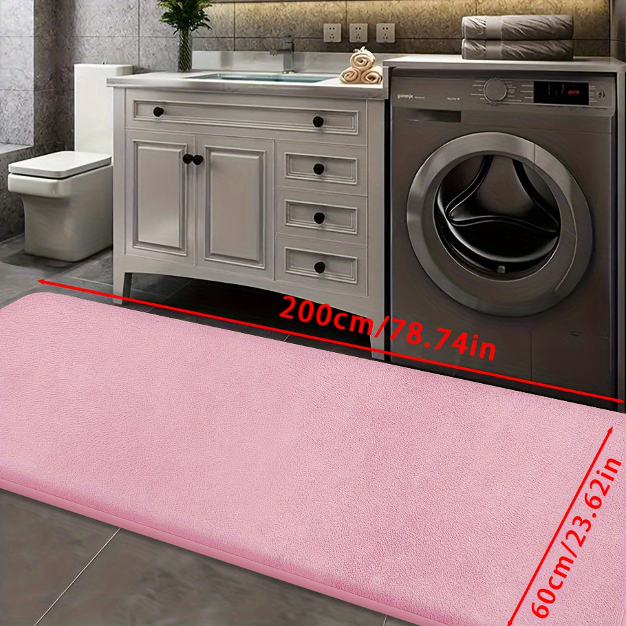 [Soft Bath Mat] Quick-Absorbent Soft Coral Fleece Bath Mat | Non-Slip, Machine Washable, 1.3cm Thick, 520g/㎡, Rectangular Design, for Bathroom, Bedroom, Kitchen, and Laundry Room