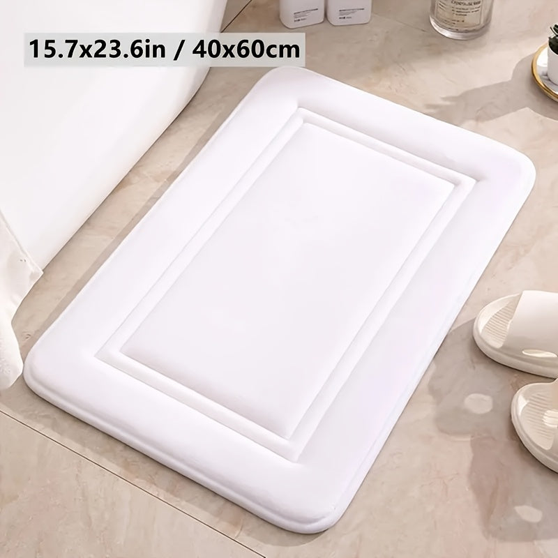 1pc Vintage Coral Fleece Bath Mat, Absorbent Non-Slip Kitchen Rug, Long Strip Floor Mat, Comfortable Standing Pad for Living Room, Bedroom, Bathroom, Sink, Laundry, Office - 650gsm Fabric, Machine Washable, Bathroom Rug