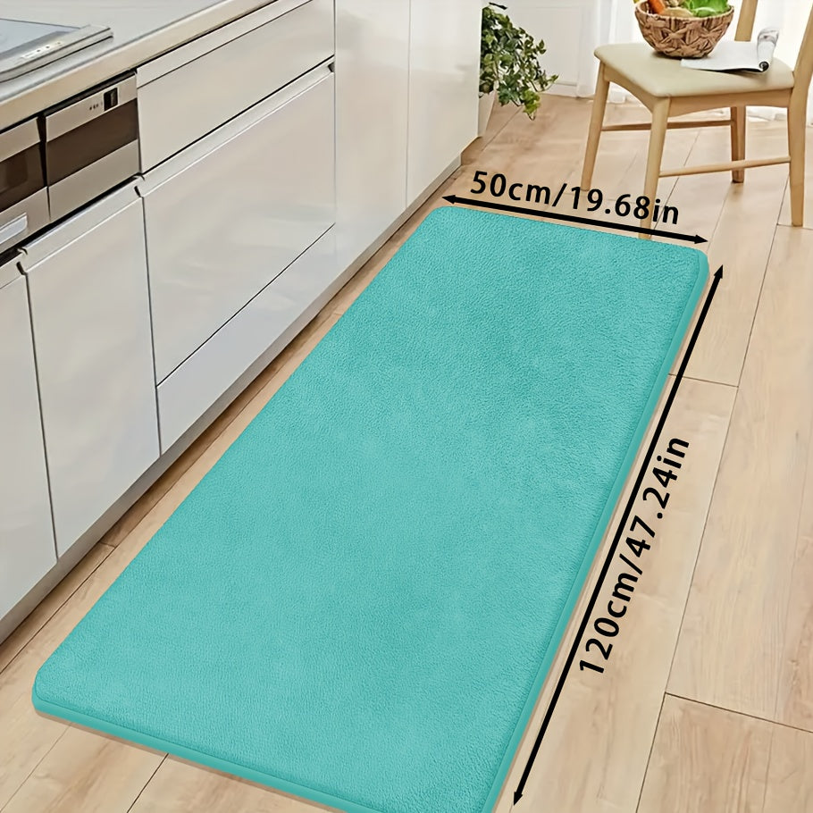 [Soft Bath Mat] Quick-Absorbent Soft Coral Fleece Bath Mat | Non-Slip, Machine Washable, 1.3cm Thick, 520g/㎡, Rectangular Design, for Bathroom, Bedroom, Kitchen, and Laundry Room