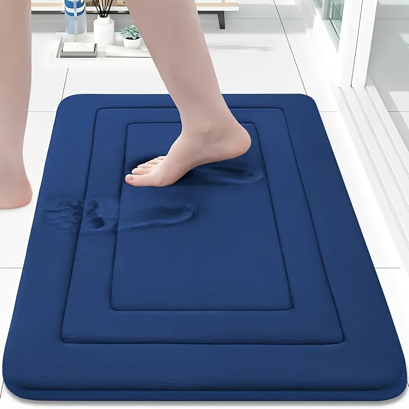 1pc Vintage Coral Fleece Bath Mat, Absorbent Non-Slip Kitchen Rug, Long Strip Floor Mat, Comfortable Standing Pad for Living Room, Bedroom, Bathroom, Sink, Laundry, Office - 650gsm Fabric, Machine Washable, Bathroom Rug