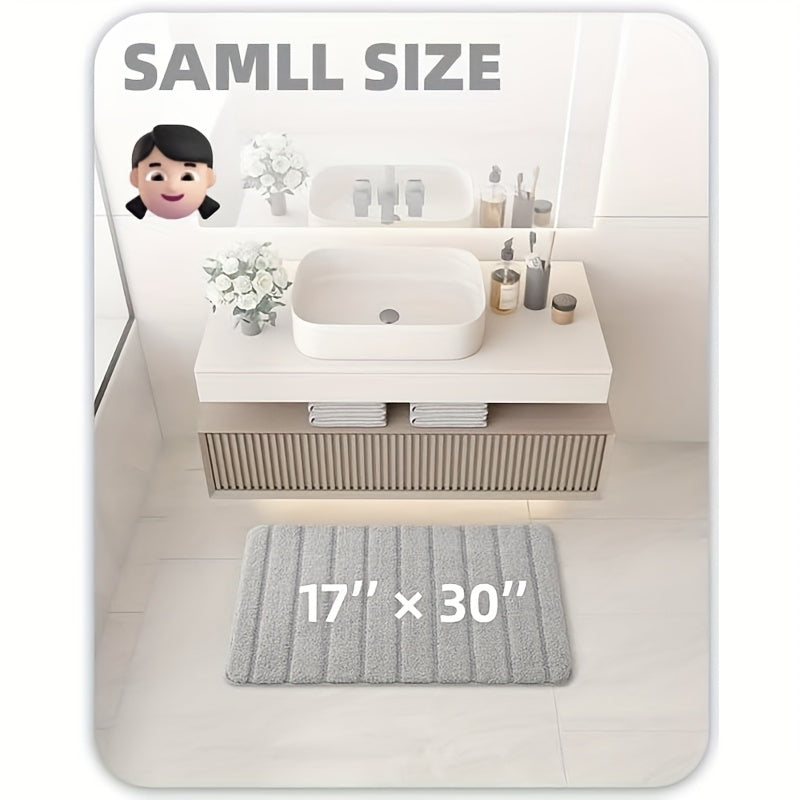 1pc Non Slip Bath Mat, Super Absorbent Floor Mat, Rubber Backing Bathroom Rug, Machine Washable Shower Mat for Bathroom, Laundry, Shower, Tub, Floor, Bathroom Accessories And Home Decor