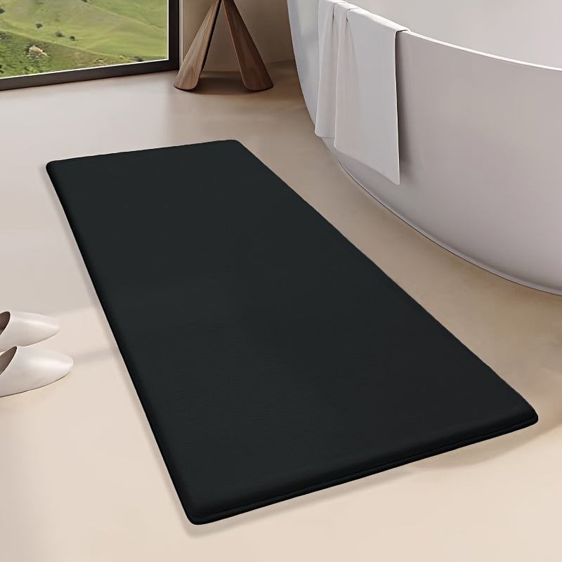 Non-Slip Bath Mat - Quick-Dry Bathroom Floor Mat with Non-Slip Backing, Machine Washable, Soft Cushioned Surface for Shower, Bathtub, Kitchen - Black Bathroom Decor - Durable Polyester Mat for Wet Areas, Bathroom Mat, Shower Safety, Simple Design, Plush