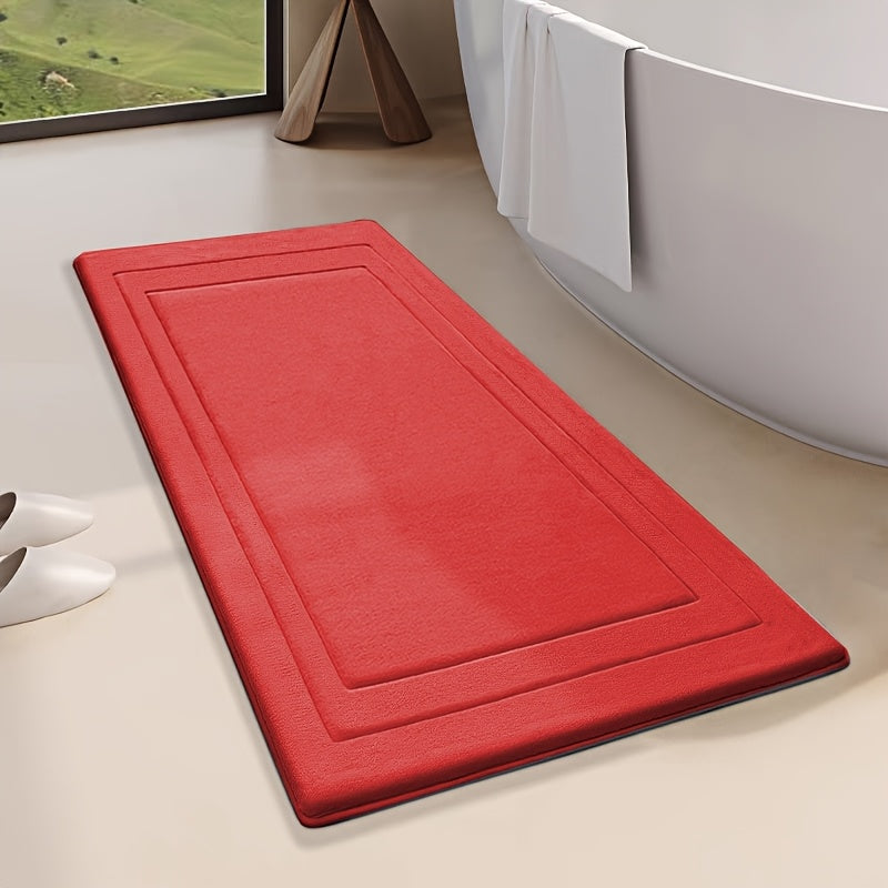 1pc Non-Slip Bath Mat - Extra Long Floor Mat (27.5x59"), Quick-Dry Bathroom, Kitchen, Office, Laundry Mat - Machine Washable Polyester Mat for Home, Spa, or Gift - Ideal for Women, Moms, Housewarming, Christmas, Birthday Presents - Easy Clean Bathroom,