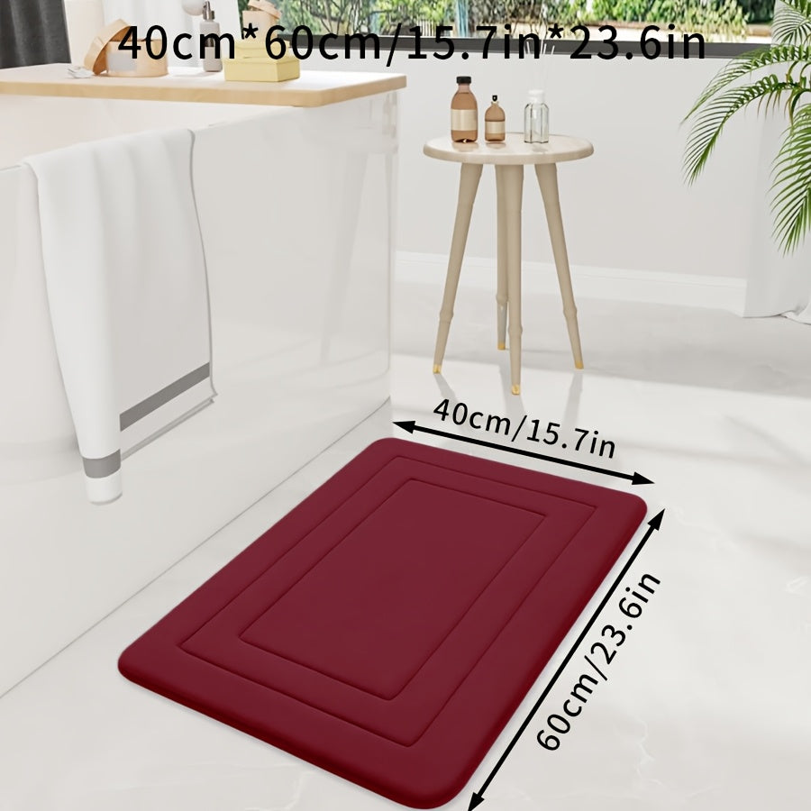 1pc Vintage Coral Fleece Bath Mat, Absorbent Non-Slip Kitchen Rug, Long Strip Floor Mat, Comfortable Standing Pad for Living Room, Bedroom, Bathroom, Sink, Laundry, Office - 650gsm Fabric, Machine Washable, Bathroom Rug