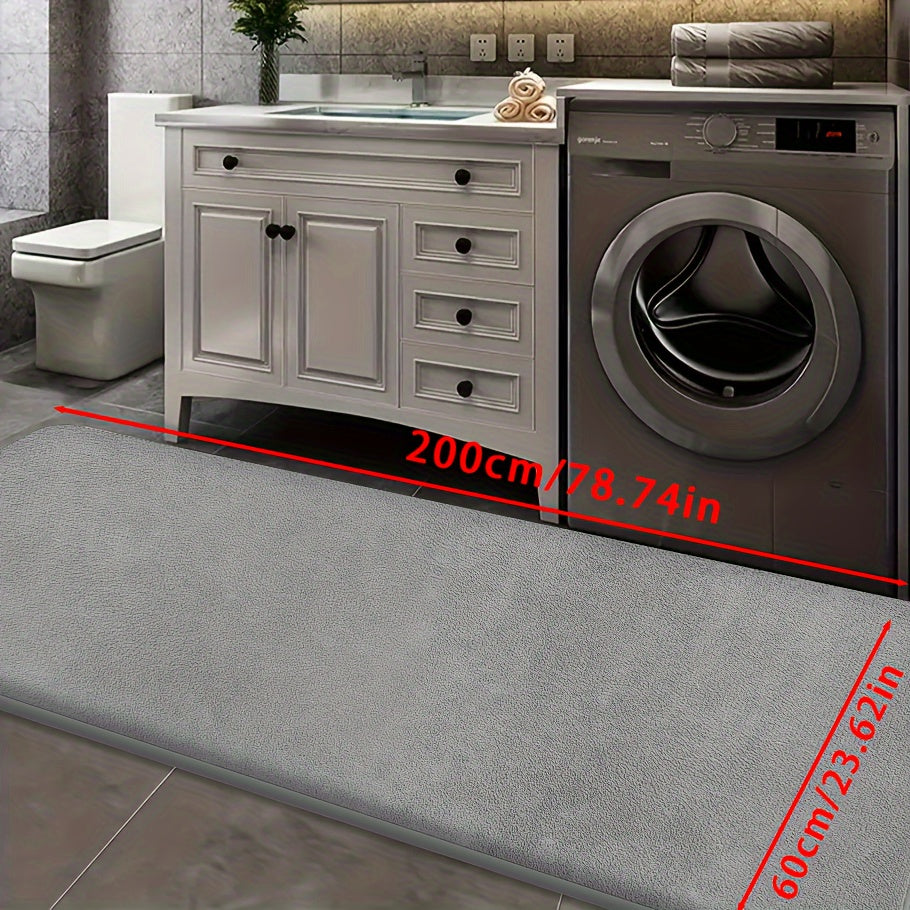 [Soft Bath Mat] Quick-Absorbent Soft Coral Fleece Bath Mat | Non-Slip, Machine Washable, 1.3cm Thick, 520g/㎡, Rectangular Design, for Bathroom, Bedroom, Kitchen, and Laundry Room