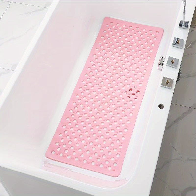39" X 16" Extra Long Non-slip Bath Mat PVC Bathtub Mat Soft Shower Floor Mat with Drain Holes