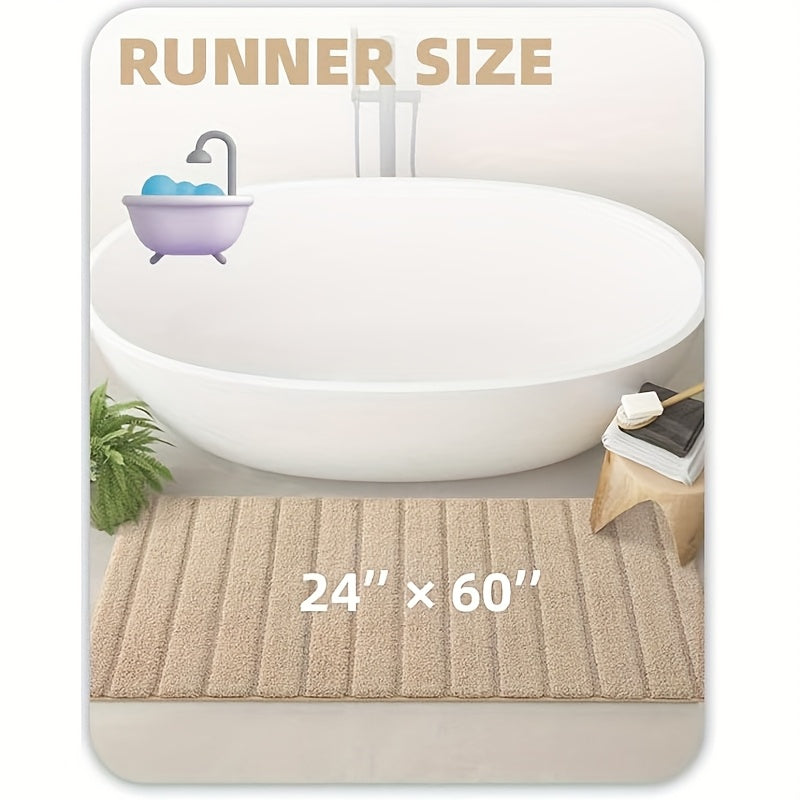 1pc Non Slip Bath Mat, Super Absorbent Floor Mat, Rubber Backing Bathroom Rug, Machine Washable Shower Mat for Bathroom, Laundry, Shower, Tub, Floor, Bathroom Accessories And Home Decor
