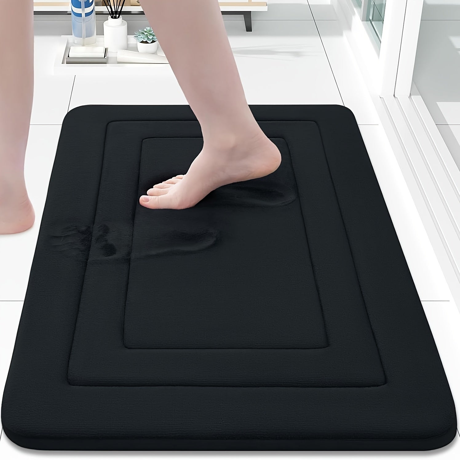 1pc Non-Slip Bath Mat - Extra Long Floor Mat (27.5x59"), Quick-Dry Bathroom, Kitchen, Office, Laundry Mat - Machine Washable Polyester Mat for Home, Spa, or Gift - Ideal for Women, Moms, Housewarming, Christmas, Birthday Presents - Easy Clean Bathroom,