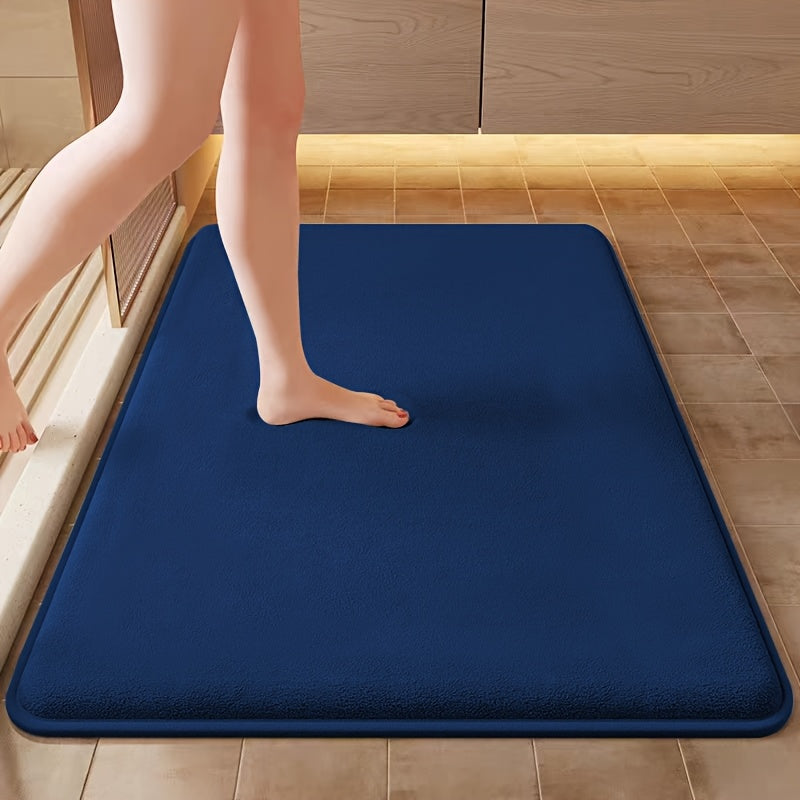 Non-Slip Bath Mat - Quick-Dry Bathroom Floor Mat with Non-Slip Backing, Machine Washable, Soft Cushioned Surface for Shower, Bathtub, Kitchen - Black Bathroom Decor - Durable Polyester Mat for Wet Areas, Bathroom Mat, Shower Safety, Simple Design, Plush