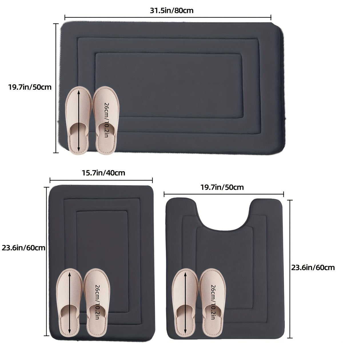 1pc Non-Slip Bath Mat - Extra Long Floor Mat (27.5x59"), Quick-Dry Bathroom, Kitchen, Office, Laundry Mat - Machine Washable Polyester Mat for Home, Spa, or Gift - Ideal for Women, Moms, Housewarming, Christmas, Birthday Presents - Easy Clean Bathroom,