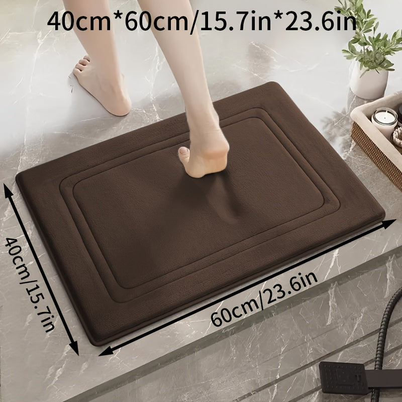 1pc Vintage Coral Fleece Bath Mat, Absorbent Non-Slip Kitchen Rug, Long Strip Floor Mat, Comfortable Standing Pad for Living Room, Bedroom, Bathroom, Sink, Laundry, Office - 650gsm Fabric, Machine Washable, Bathroom Rug