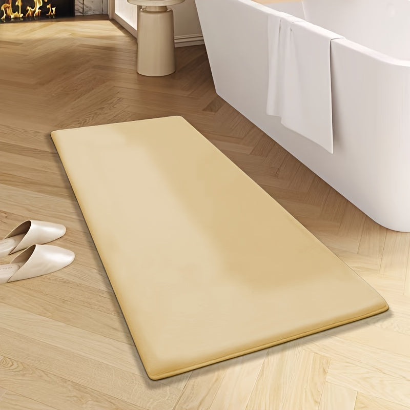 Non-Slip Bath Mat - Quick-Dry Bathroom Floor Mat with Non-Slip Backing, Machine Washable, Soft Cushioned Surface for Shower, Bathtub, Kitchen - Black Bathroom Decor - Durable Polyester Mat for Wet Areas, Bathroom Mat, Shower Safety, Simple Design, Plush