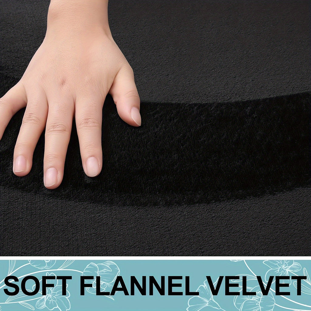 Non-Slip Bath Mat - Quick-Dry Bathroom Floor Mat with Non-Slip Backing, Machine Washable, Soft Cushioned Surface for Shower, Bathtub, Kitchen - Black Bathroom Decor - Durable Polyester Mat for Wet Areas, Bathroom Mat, Shower Safety, Simple Design, Plush