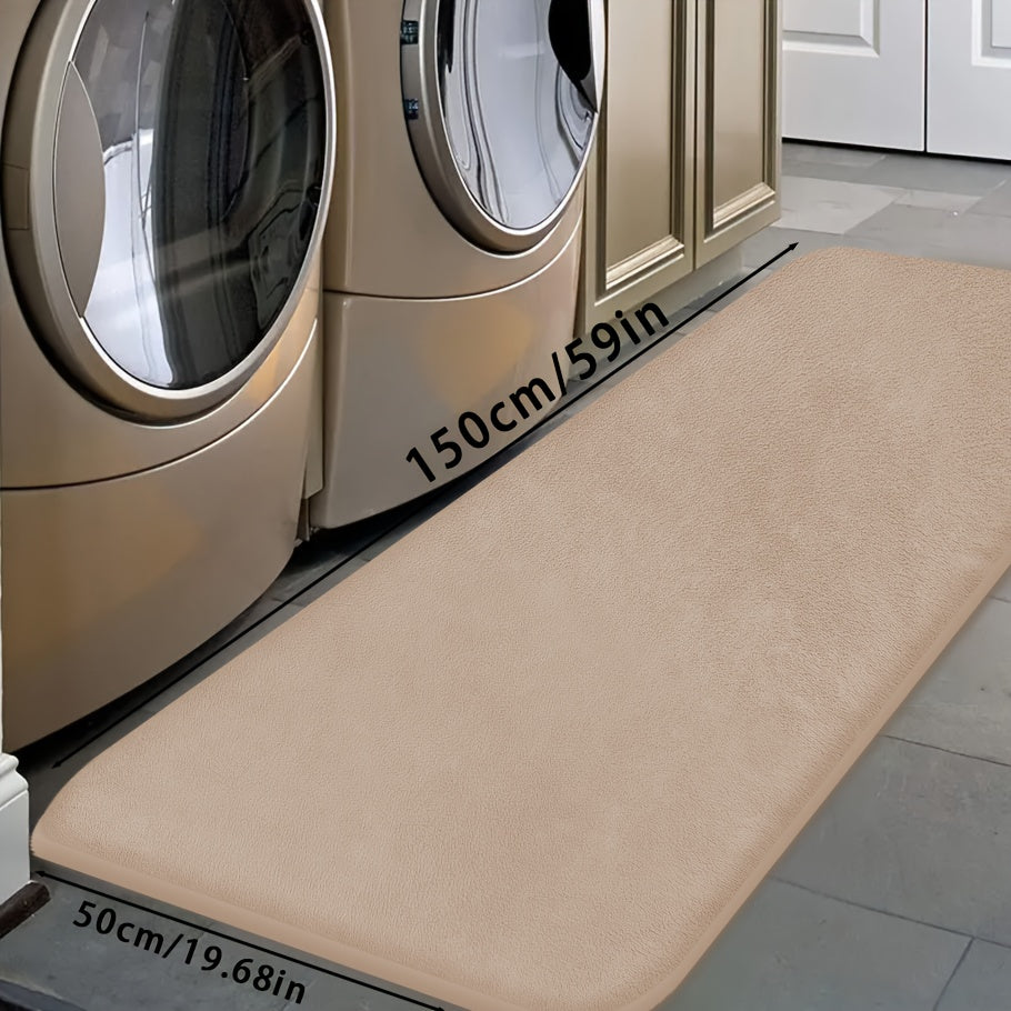 [Soft Bath Mat] Quick-Absorbent Soft Coral Fleece Bath Mat | Non-Slip, Machine Washable, 1.3cm Thick, 520g/㎡, Rectangular Design, for Bathroom, Bedroom, Kitchen, and Laundry Room