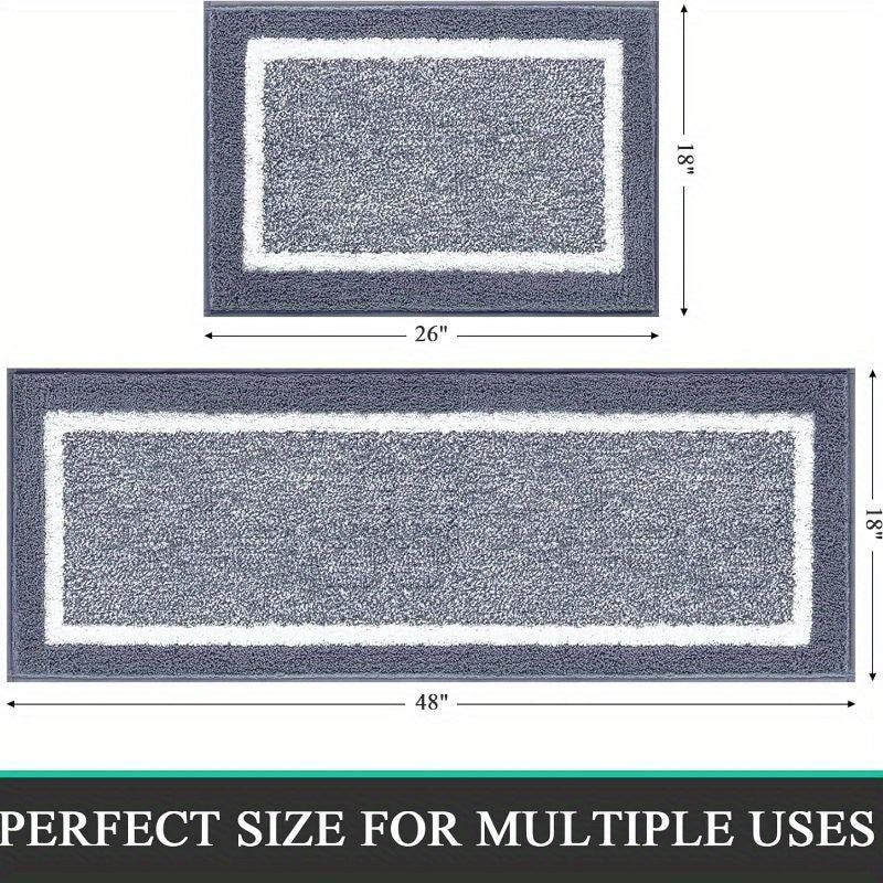 Bathroom Rugs Sets 2pcs, Non Slip Bath Mats for Bathroom, Absorbent Bath Rugs Floor Mat, Machine Washable Shower Rugs for Bathroom Floor, Tub and Shower